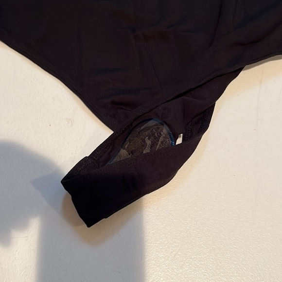 Good American size 14-16 black mock turtle neck power thong bodysuit NWT - Picture 2 of 11